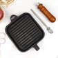 Grill Pan - 7 x 7  Inch -  Wooden Handle.