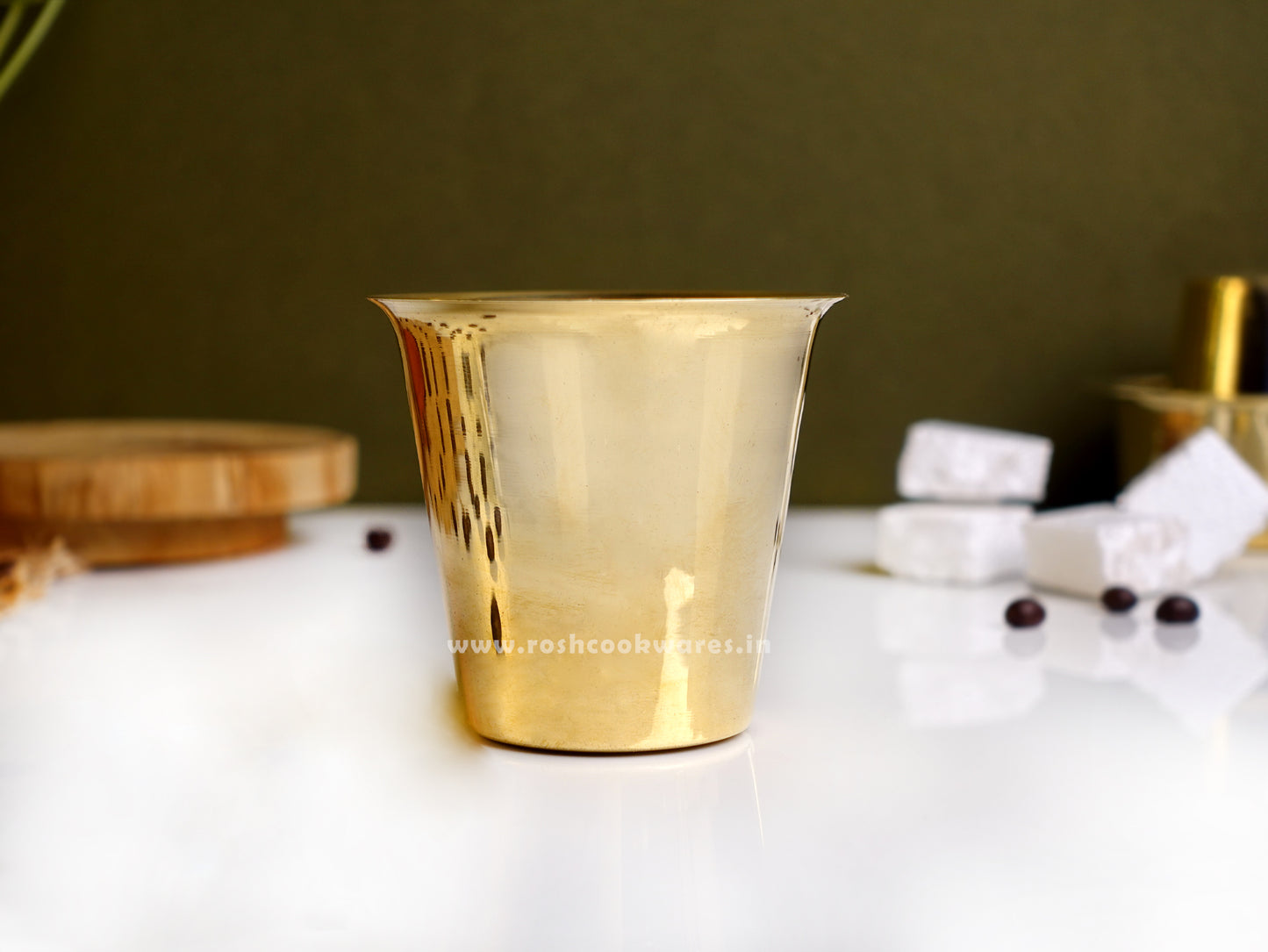 Brass - Coffee Glass - Set Of 2 -  Glossy Finish . 220 ML