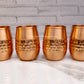 Copper Glass - Set of 4 - Centre Hammering Fancy.