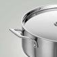 TRAMONTINA Stainless Steel Aeion Triply 30Cm/6.2L Casserole With Ss 304 Lid Healthy, Non Toxic Stock Pot Biryani Sauce Stay Cool Handle 10 Year Warranty, Glossy Finish, 6.2 Liter, Silver