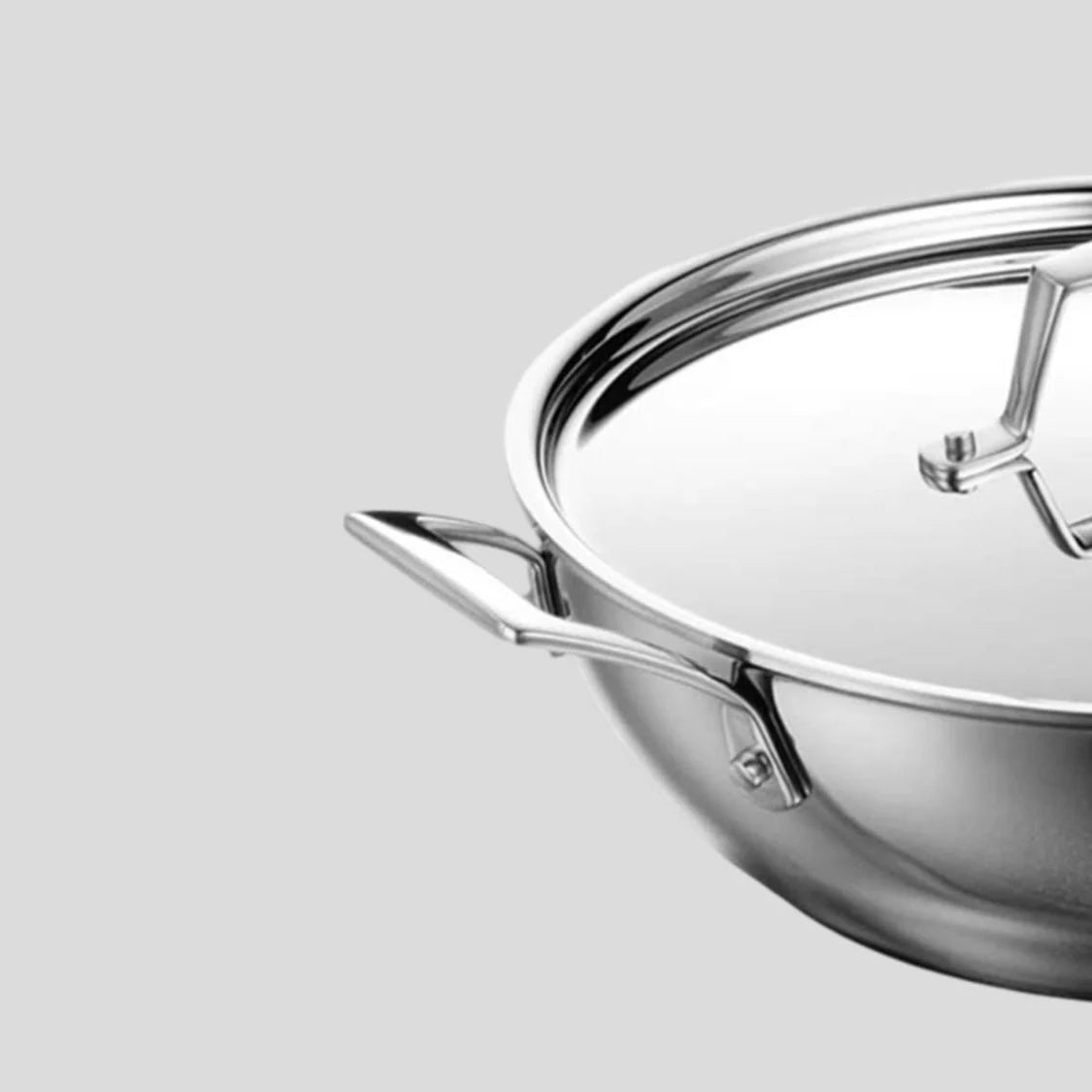 TRAMONTINA Aeion Triply 30cm/5.7L Kadai with SS 304 Lid | Healthy Non Toxic | Kadhai for Curry | Deep Fry | StirFry Cooking | Induction Friendly | Stay Cool Handle | NSF Certified | 10 Year Warranty*