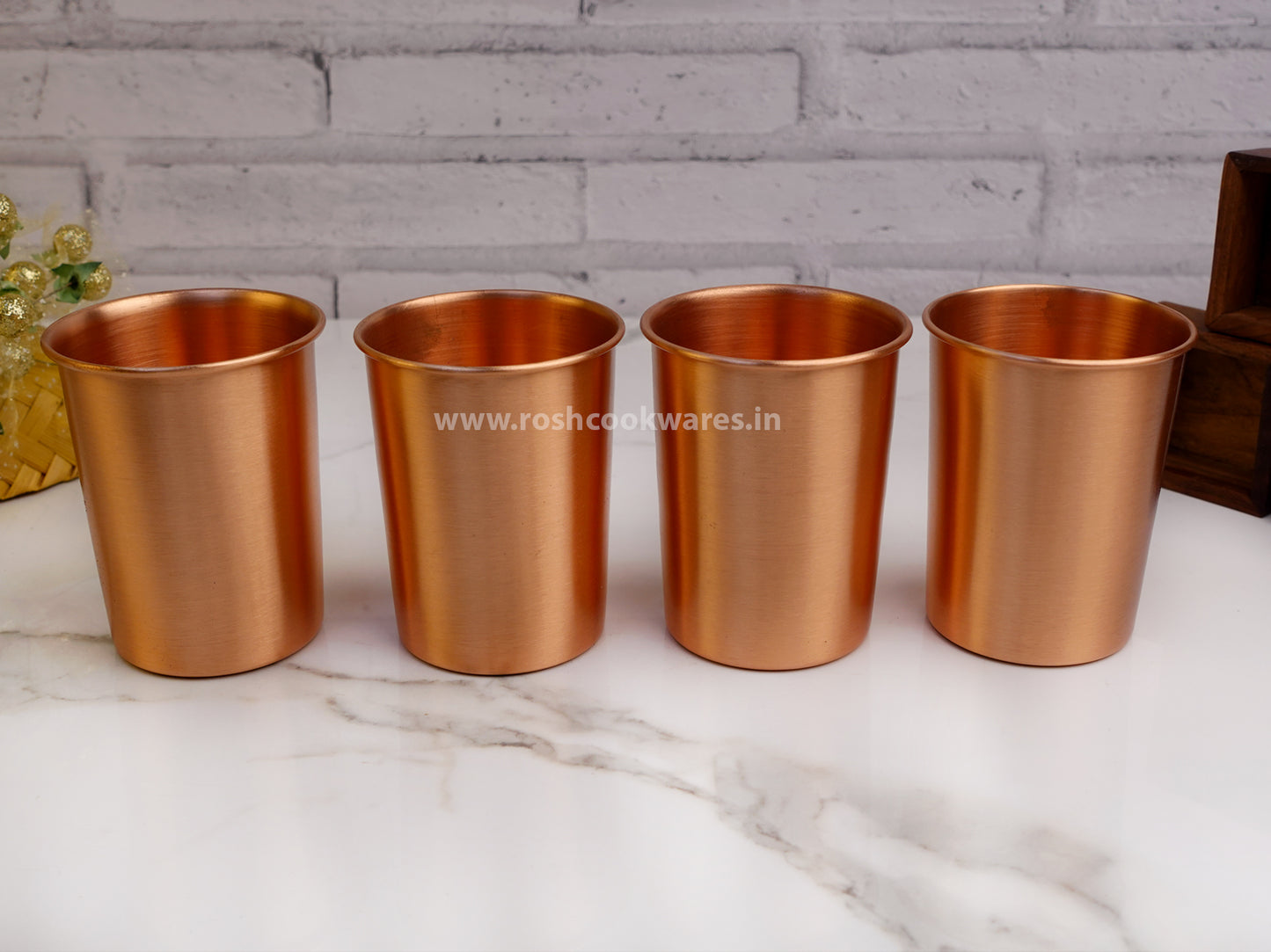 Copper Glass - Set of 4 - Plain.