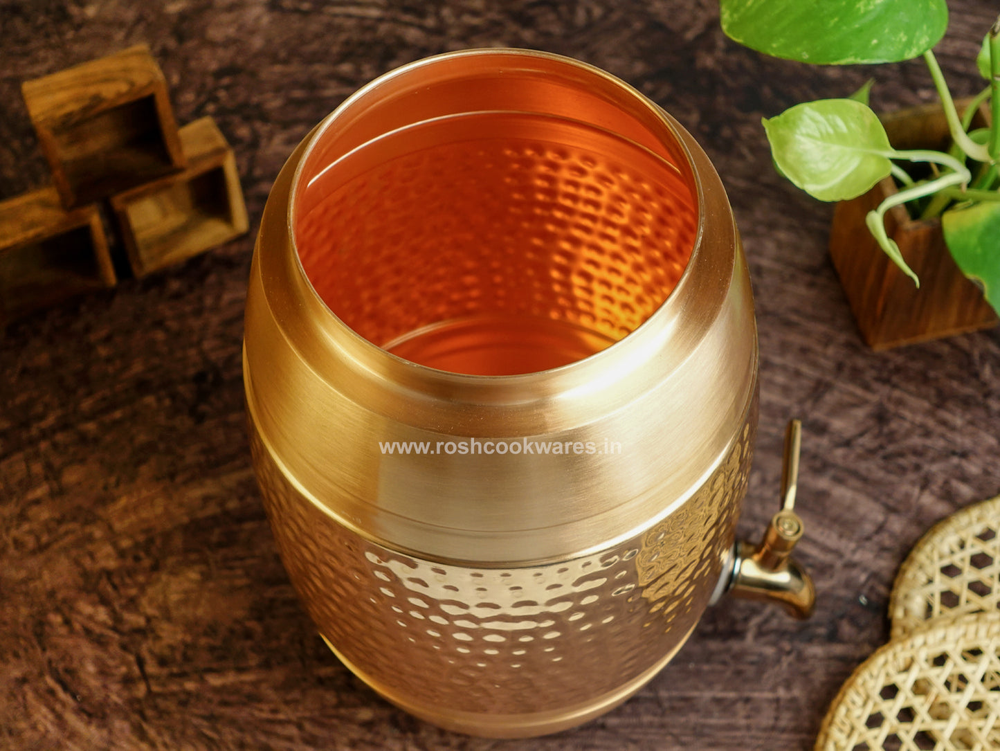 Copper Water Tank - 5 Ltr - Barrel Copper Hammerred..