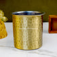 Ghee Pot - Brass With Tin - Hammerred Pattern. Mat Finish.