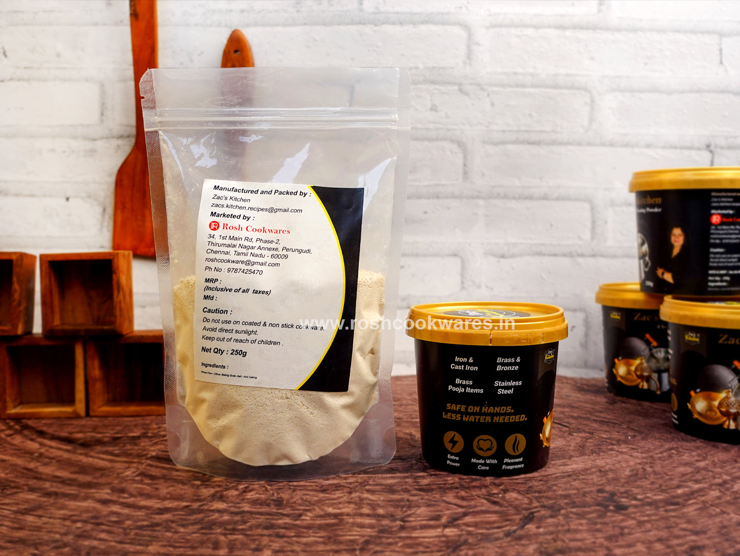 Cleaning Powder  - Zac's Kitchen Cleaning Powder - Brass , Bronze , Copper, Iron & Cast Iron Cleaning Powder .