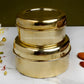 Brass Tiffin Box -  Multistorage Box - Tin Coated - Floral Emboss - Premium