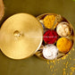 Spice Box - Pooja Box - Brass - Mat Finish - Floral .