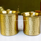 Ghee Pot - Brass With Tin - Hammerred Pattern. Mat Finish.