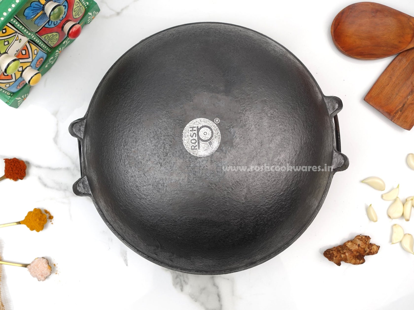 Cast Iron kadai Traditional. Rosh Cookwares.