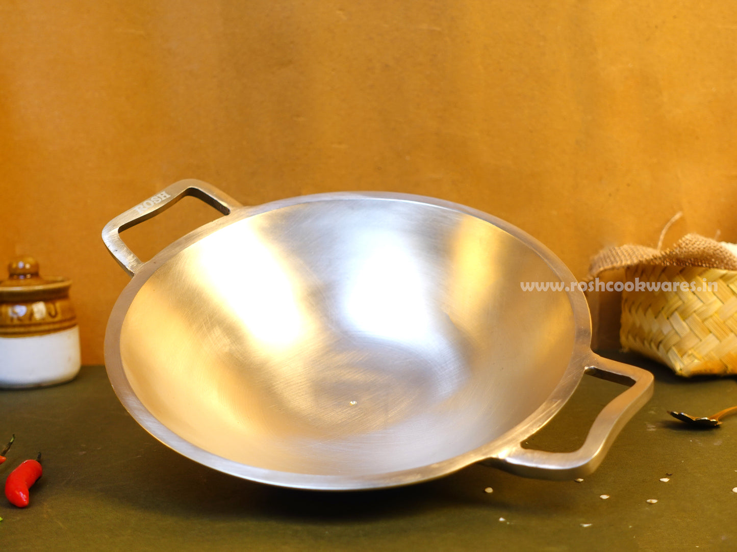 Appam Pan Deep - Fancy Handle -  Bronze .