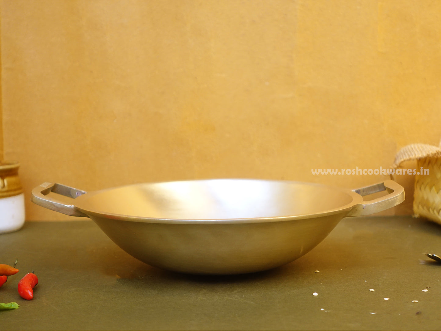 Appam Pan Deep - Fancy Handle -  Bronze .