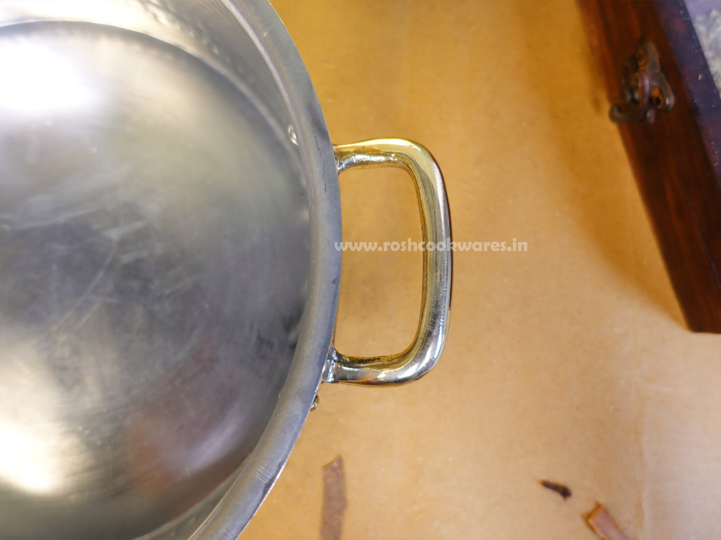 Brass - Biryani Pot - Flat Top -  With Eeyam (Kalai)