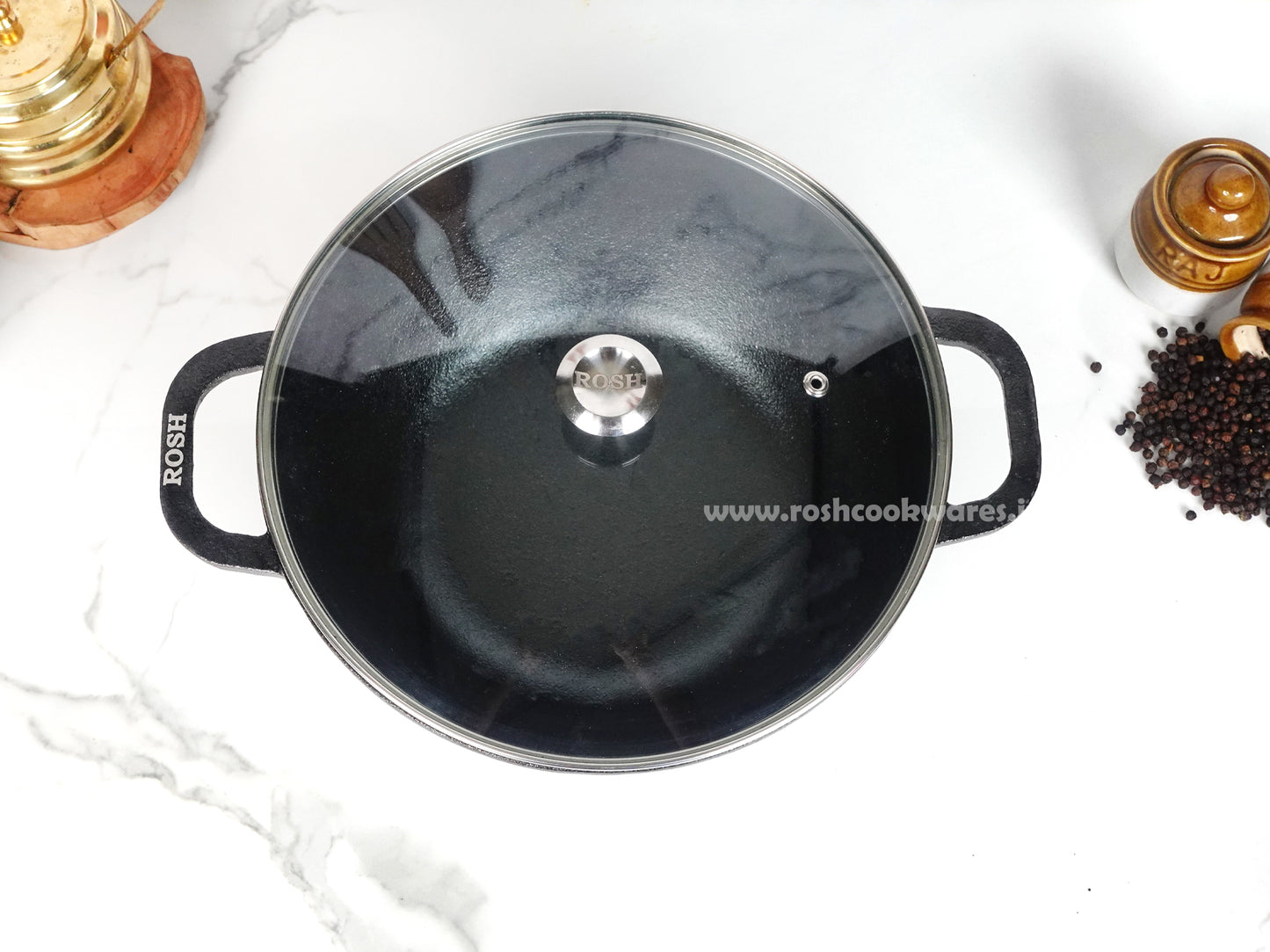 Kadai - Deep Flat Bottom - Dia 10 Inch -  With Lid.