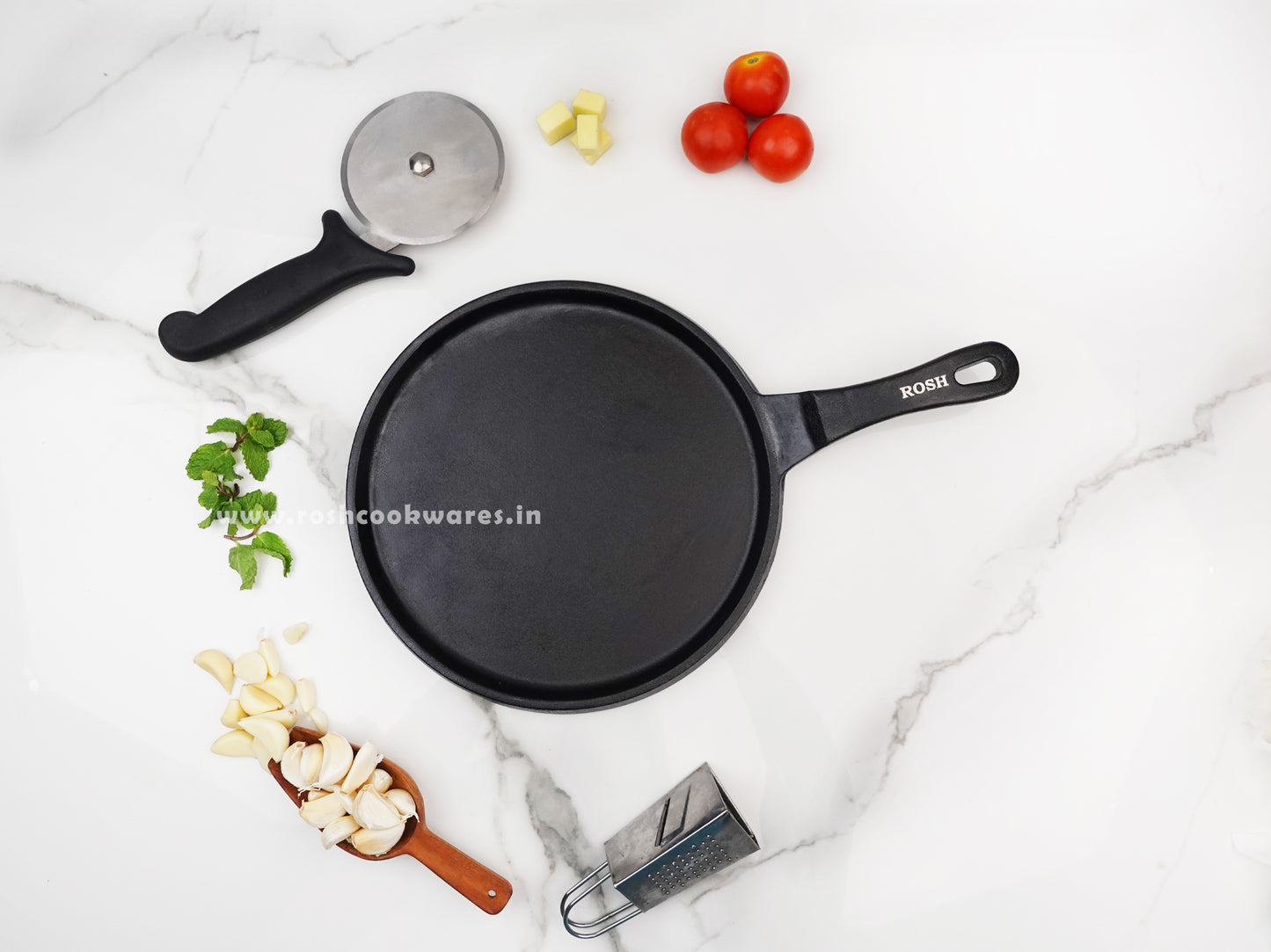 Pizza Pan - Cast Iron - Long Handle - Seasoned - Naturally Nonstick - 100% Pure - Toxin-free.