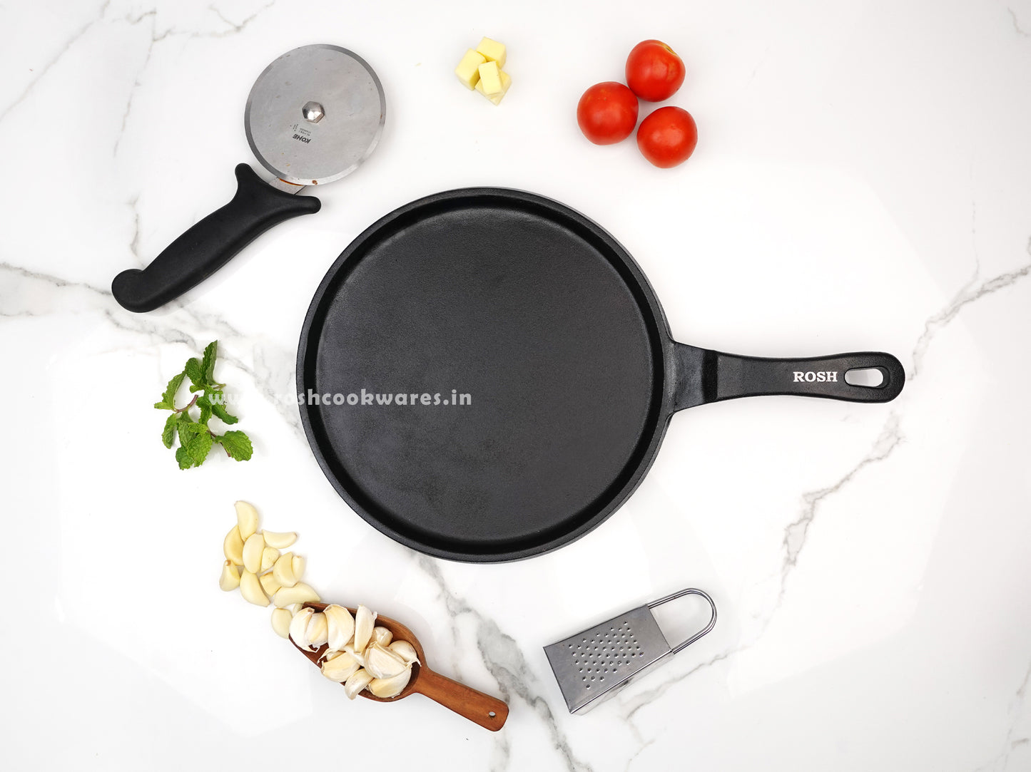 Pizza Pan - Cast Iron - Long Handle - Seasoned - Naturally Nonstick - 100% Pure - Toxin-free.