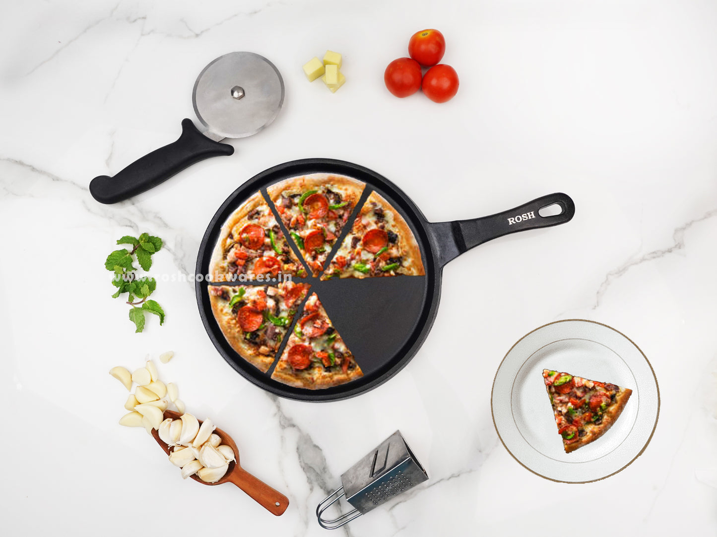 Pizza Pan - Cast Iron - Long Handle - Seasoned - Naturally Nonstick - 100% Pure - Toxin-free.