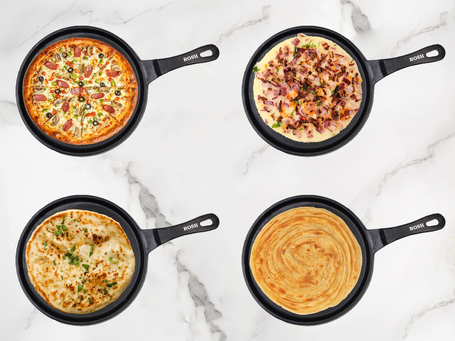 Pizza Pan - Cast Iron - Long Handle - Seasoned - Naturally Nonstick - 100% Pure - Toxin-free.