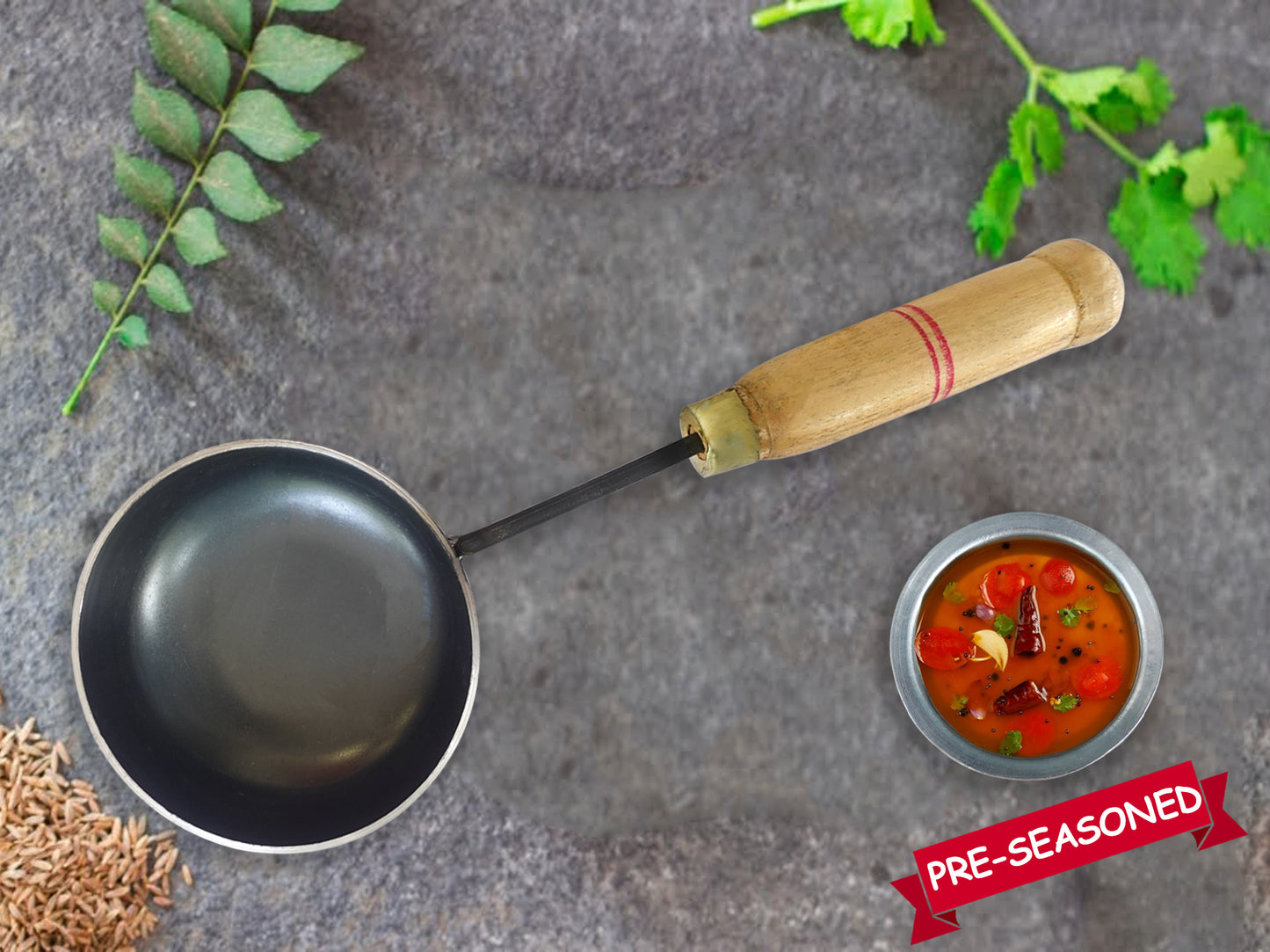 Combo Offer  -16 - Dosa Tawa - Cast Iron - Single Handle - Grinded - Chappathi Tawa Ferrous - Cast Iron -  Deep Kadai Cast Iron - Non Grinded - 8 Inch Dia - With Lid .