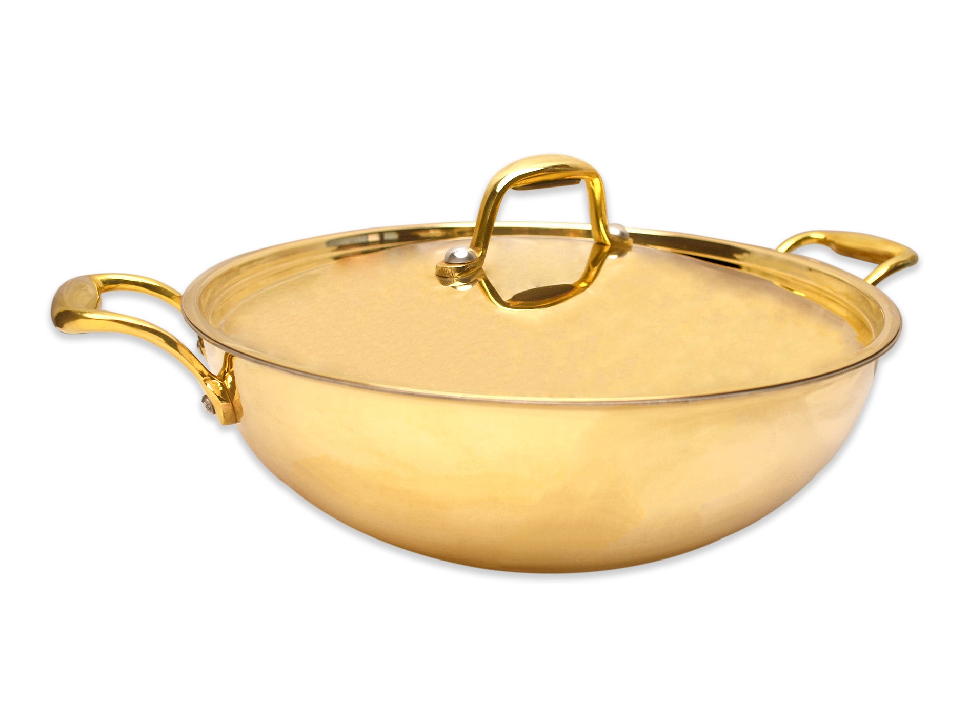 Brass - Heavy Bottom - Cook and Serve Kadai - With Tin Coating