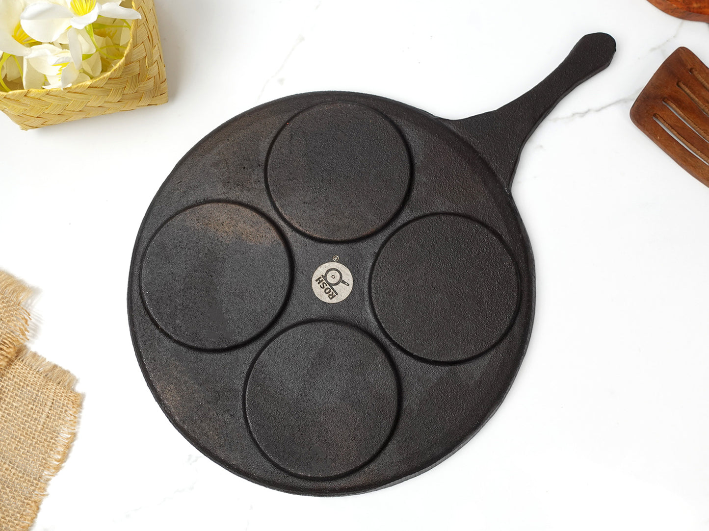 Oothappam Pan Cast Iron - 4 Pit