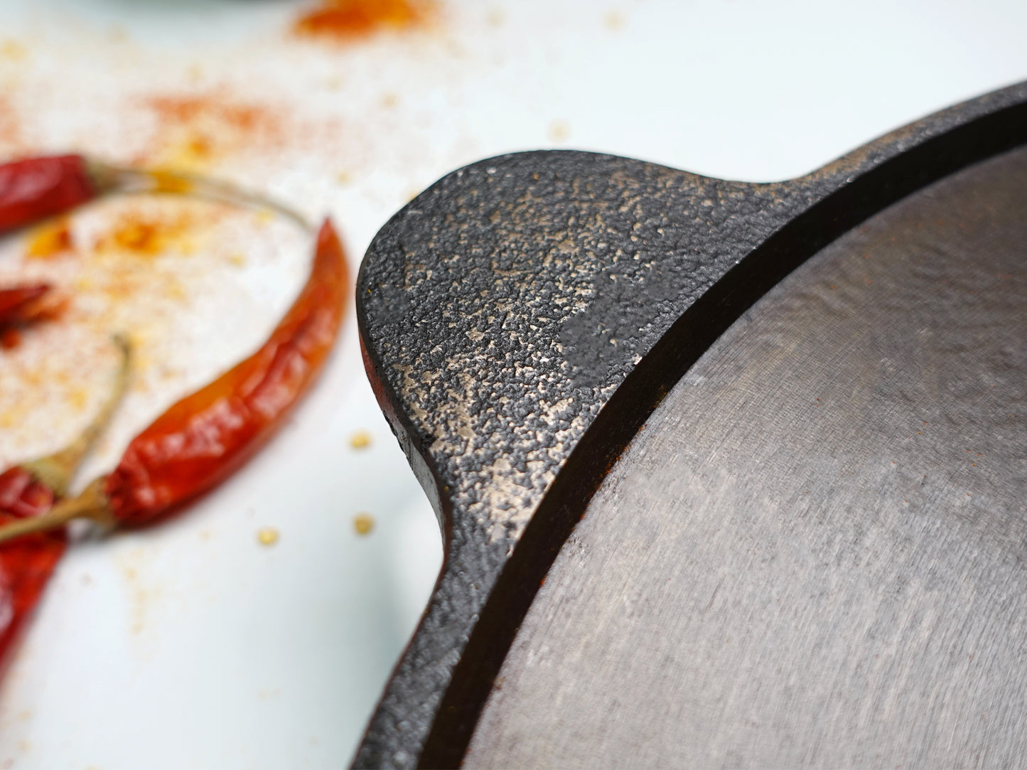 Dosa Tawa - Cast Iron - Long Handle -  Grinded.