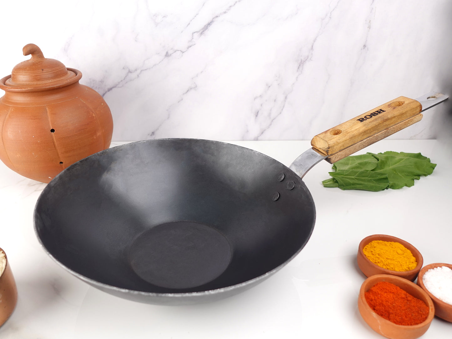 Combo  Offer - 19 - Dosa Tawa - Cast Iron - Single Handle - Non Grinded -Grill Pan - Reversable.  (2 In 1 ) -  Paniyaram Pan Cast Iron - 7 Pit Round Induction Base. Long Handle -  Chinese Wok -  Dutch Pot - Rosh - With Lid .