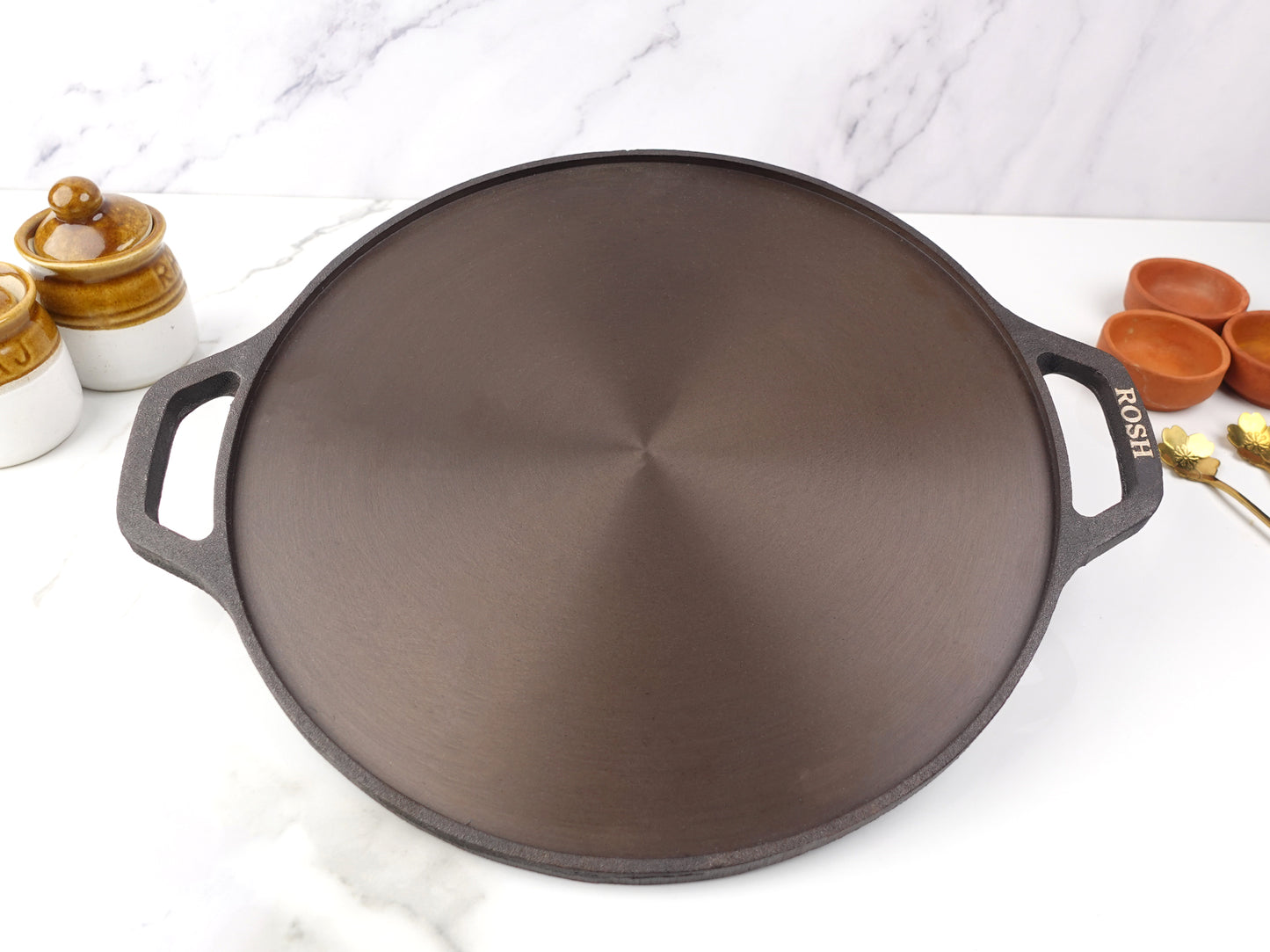 Dosa Tawa - Cast Iron - Double Handle -  Grinded.
