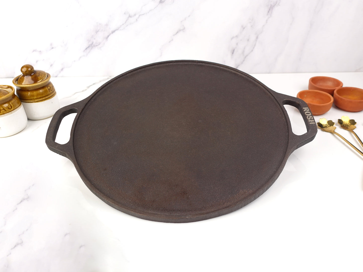 Dosa Tawa - Cast Iron - Double Handle - Non Grinded.