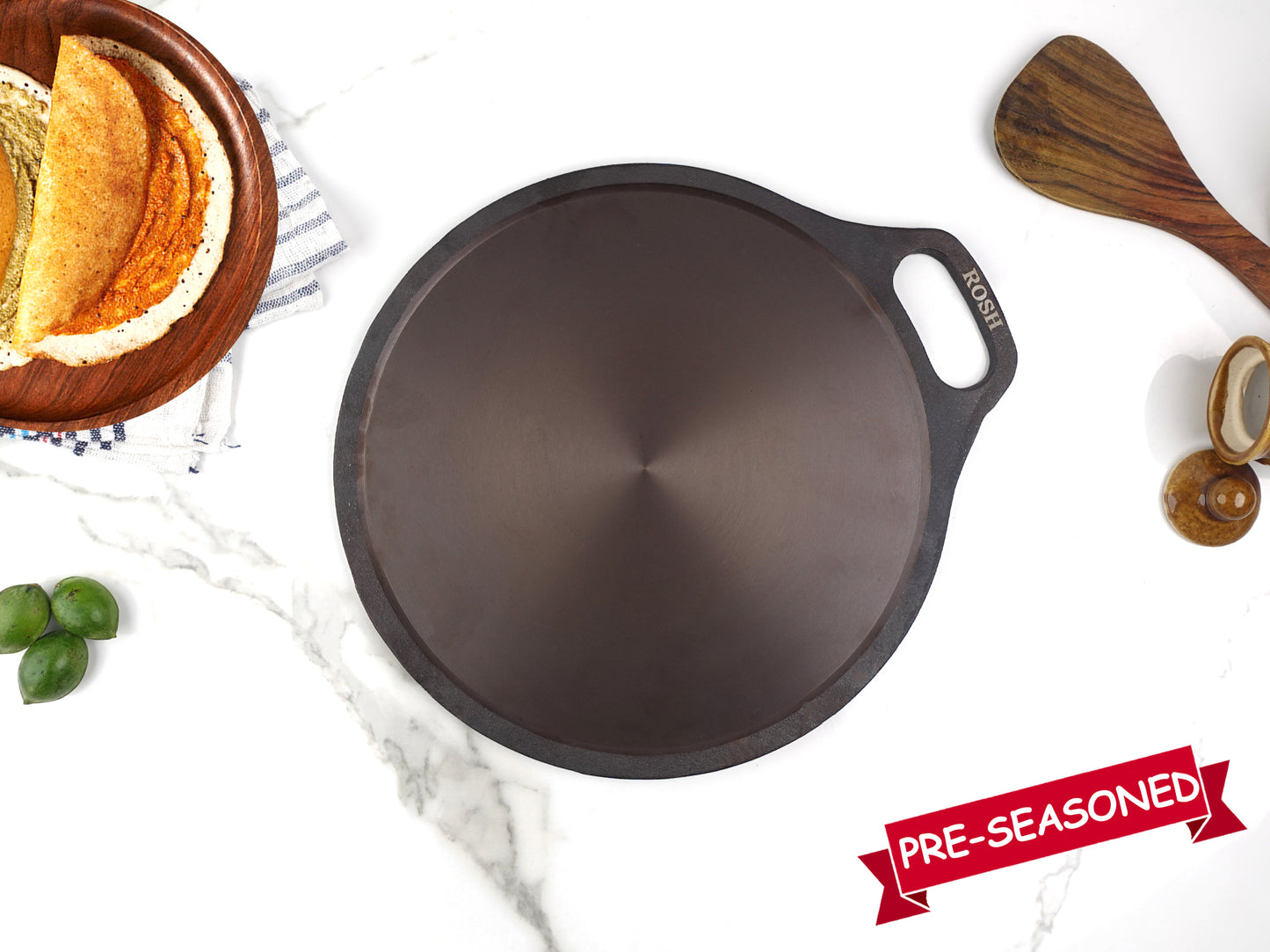 Combo Offer -17- Dosa Tawa - Cast Iron - Single Handle - Non Grinded - –  Rosh Cookwares.